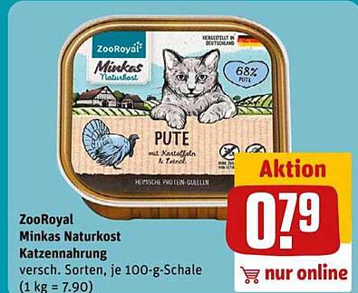 ZooRoyal Minkas Naturkost Katzennahrung mit Pute