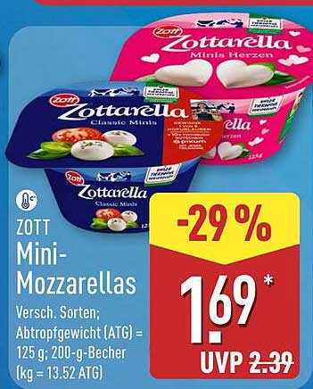 Zott Mini-Mozzarellas - Verschiedene Sorten