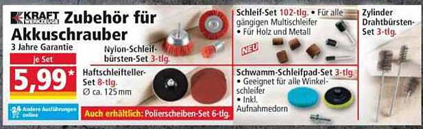 Zubehör für Akkuschrauber 3-tlg. Set