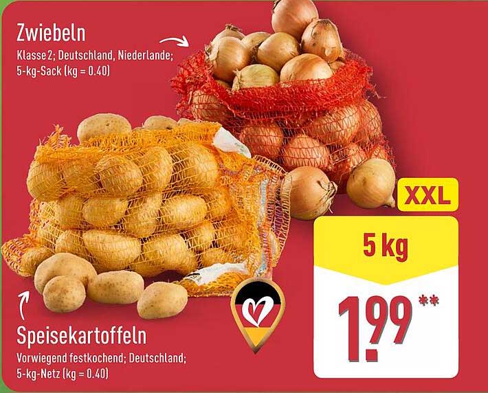 Zwiebeln und Speisekartoffeln im XXL-Sack – 5 kg für nur 1,99 €!