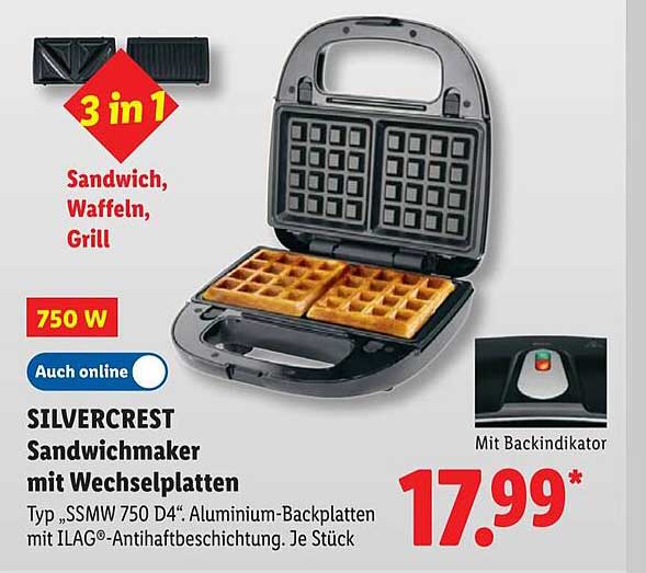 Sandwich Maker Mit Wechselplatten