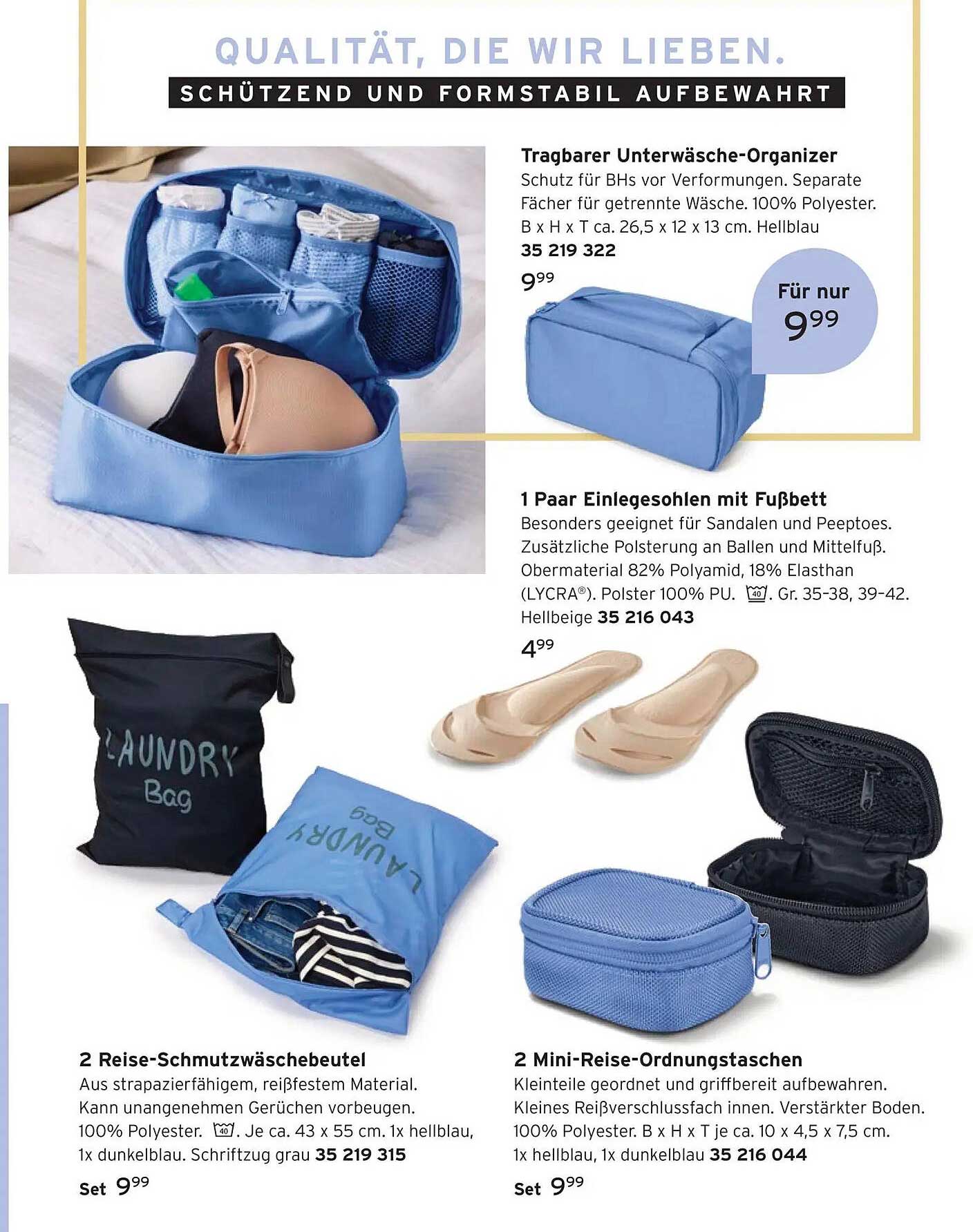 Tragbarer Unterwäsche-Organizer