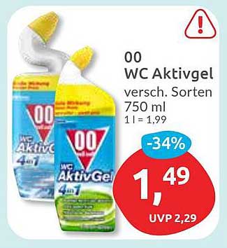 00 Aktivgel WC-Reiniger - 750 ml, verschiedene Sorten