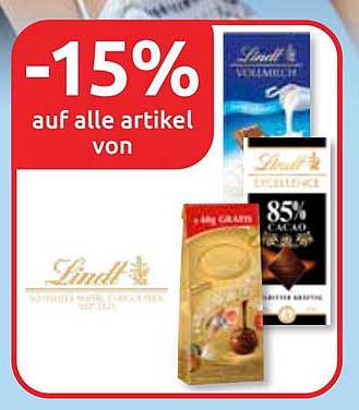 -15% auf alle Artikel von Lindt