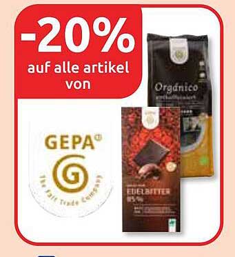 20% Rabatt auf alle Artikel von GEPA