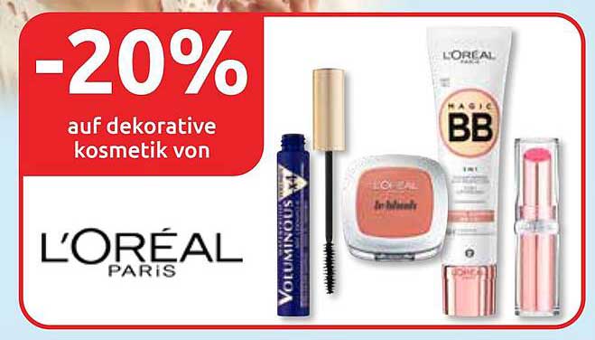 20% Rabatt auf dekorative Kosmetik von L'Oréal Paris