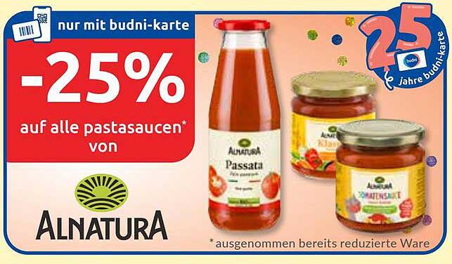 -25% auf alle Pastasaucen von Alnatura