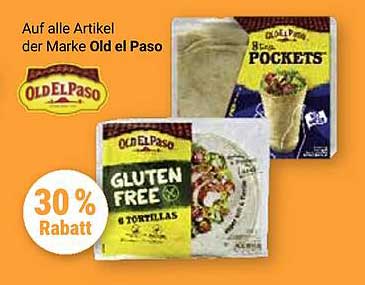 30 % Rabatt auf alle Artikel der Marke Old El Paso