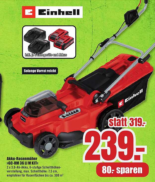 Akku-Rasenmäher Einhell GC-RM 36 Li M Kit
