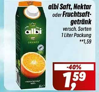 albi Saft, Nektar oder Fruchtsaftgetränk – verschiedene Sorten 1 Liter Packung