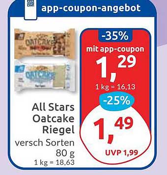All Stars Oatcake Riegel - verschiedene Sorten