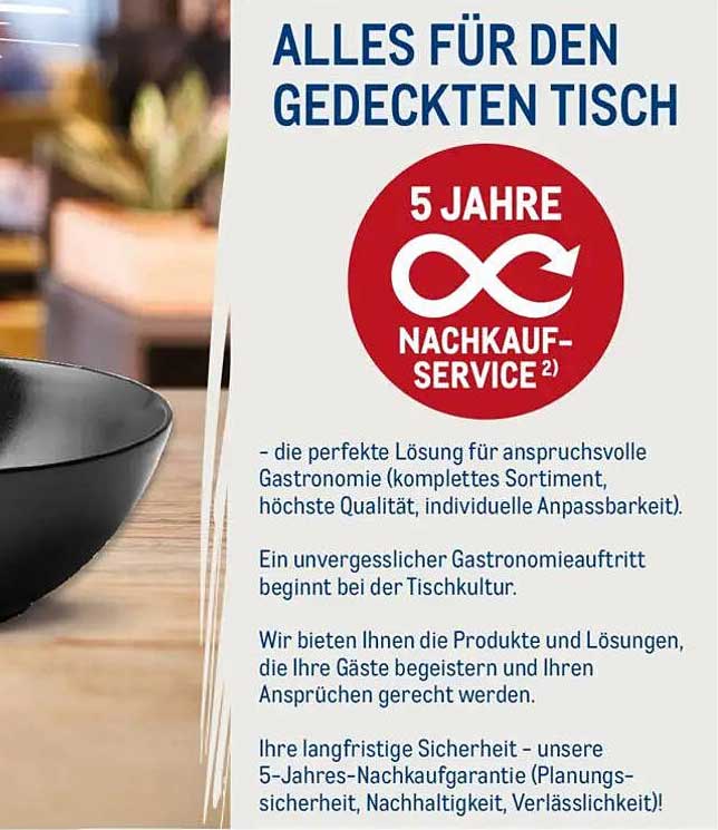 Alles für den gedeckten Tisch – 5 Jahre Nachkauf-Service