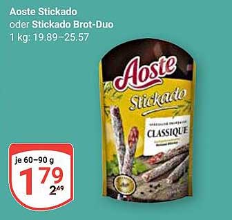 Aoste Stickado oder Stickado Brot-Duo - 1 kg: 19,89 – 25,57