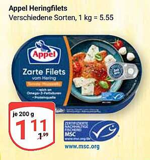 Appel Heringfilets - Zarte Filets vom Hering, 200 g