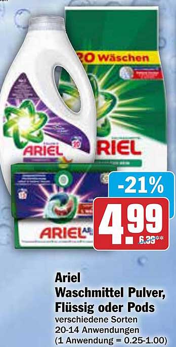 Ariel Waschmittel Pulver, Flüssig oder Pods – verschiedene Sorten