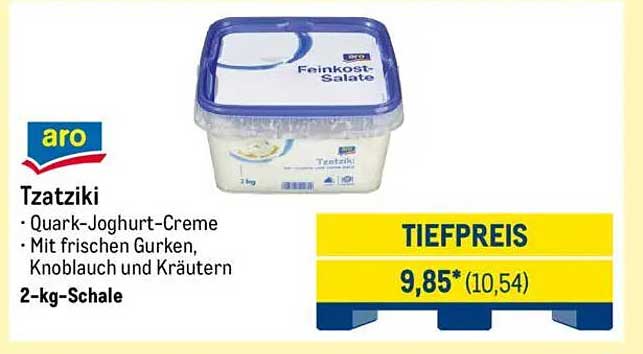 ARO Tzatziki – Quark-Joghurt-Creme mit frischen Gurken, Knoblauch und Kräutern