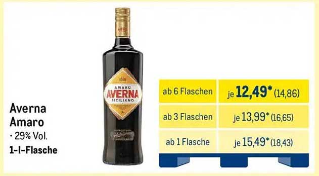 Averna Amaro - 1-Liter-Flasche (29% Vol.)
