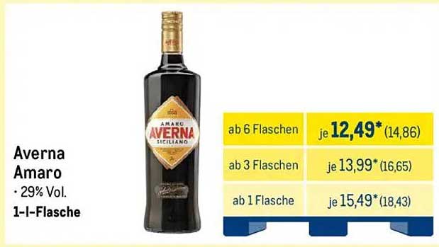 Averna Amaro 1-Liter-Flasche - 29% Vol.