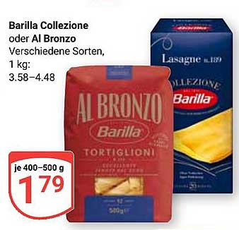 Barilla Collezione oder Al Bronzo verschiedene Sorten, 1 kg