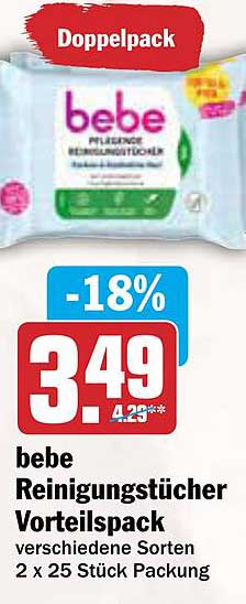 bebe Reinigungstücher Vorteilspack 2 x 25 Stück