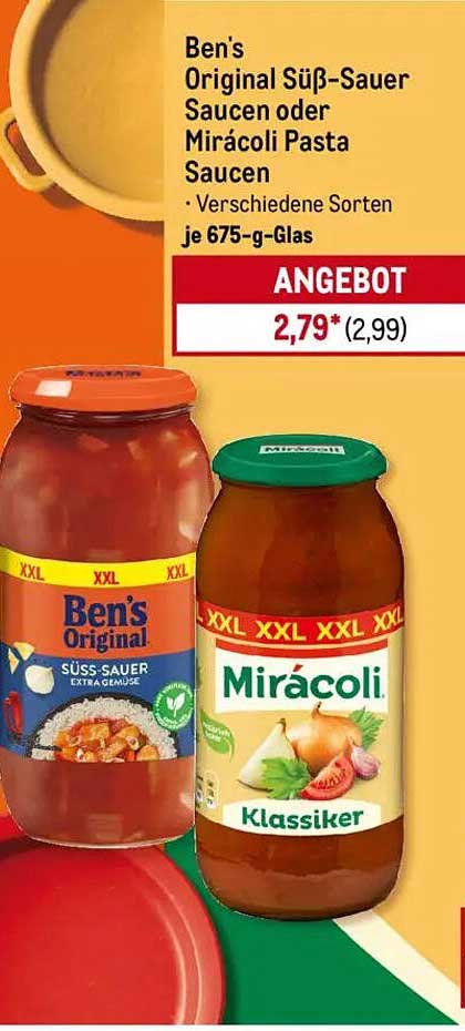 Ben's Original Süß-Sauer Saucen oder Mirácoli Pasta Saucen