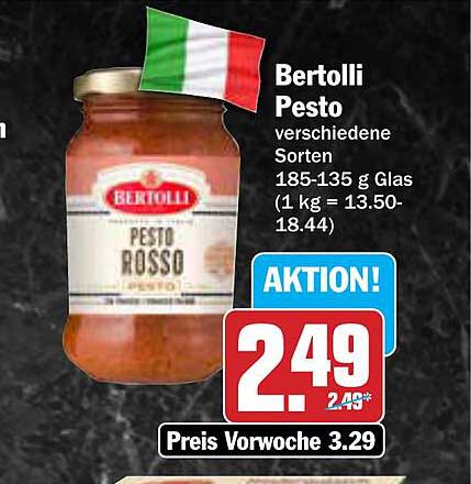Bertolli Pesto verschiedene Sorten 185-135 g Glas