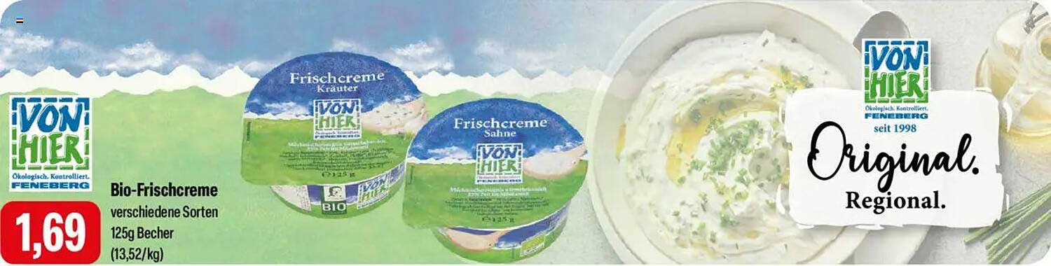 Bio-Frischcreme verschiedene Sorten 125g Becher