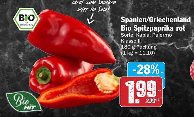 Bio Spitzpaprika rot