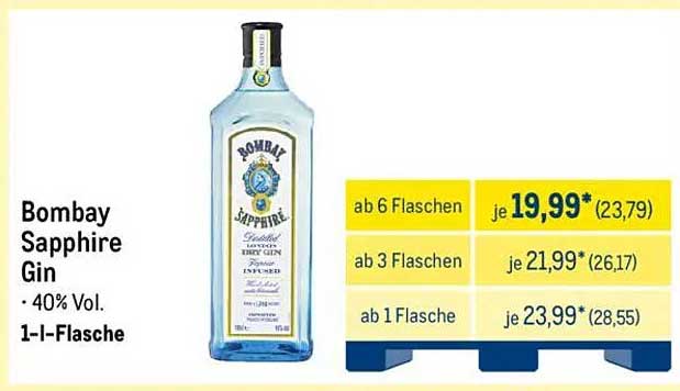 Bombay Sapphire Gin - 1-l-Flasche