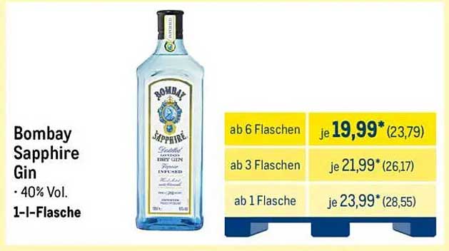 Bombay Sapphire Gin - 1-l-Flasche