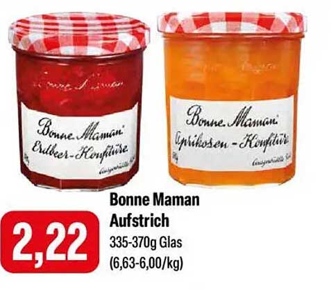 Bonne Maman Aufstrich - Erdbeer- und Aprikosen-Konfitüre