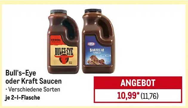 Bull's-Eye oder Kraft Saucen - Verschiedene Sorten je 2-l-Flasche