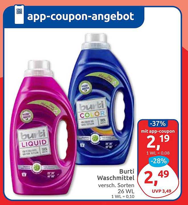 Burti Waschmittel versch. Sorten 26 WL