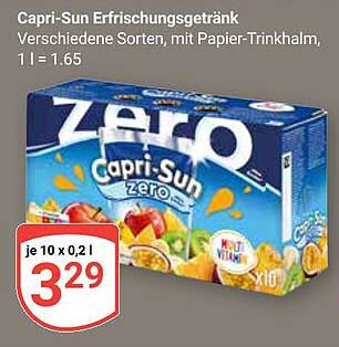 Capri-Sun Erfrischungsgetränk - Verschiedene Sorten, mit Papier-Trinkhalm, 10 x 0,2 l