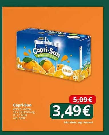 Capri-Sun verschiedene Sorten 10 x 0,2 l Packung