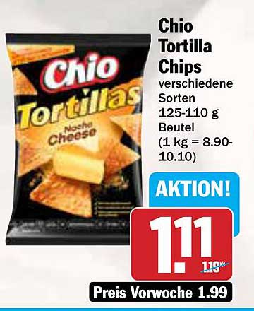 Chio Tortilla Chips verschiedene Sorten 125-110 g Beutel