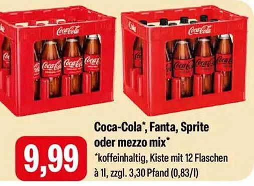 Coca-Cola*, Fanta, Sprite oder mezzo mix* - Kiste mit 12 Flaschen