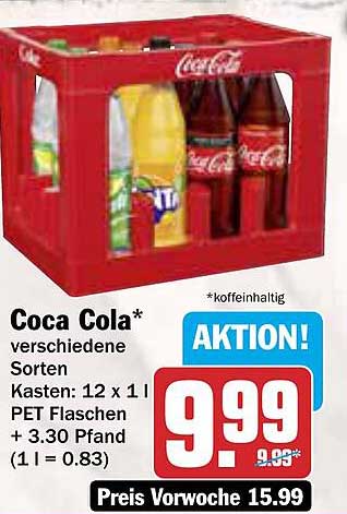 Coca Cola Kasten 12 x 1 L PET Flaschen