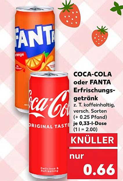 COCA-COLA oder FANTA Erfrischungsgetränk