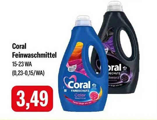 Coral Feinwaschmittel 15-23 WA (0,23-0,15/WA)