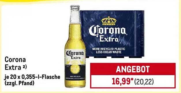 Corona Extra 20 x 0,355-l-Flasche (zzgl. Pfand)