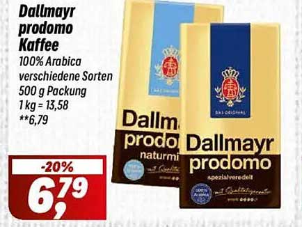 Dallmayr prodomo Kaffee 100% Arabica verschiedene Sorten 500 g