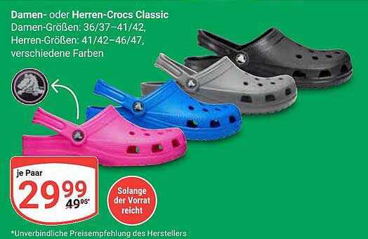 Damen- oder Herren-Crocs Classic