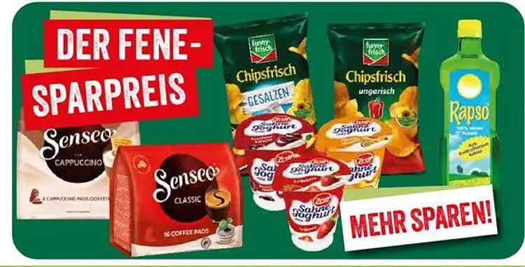 Der Fene-Sparpreis: Senseo Kaffee-Pads, Chipsfrisch und Rapso