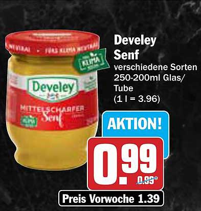 Develey Senf verschiedene Sorten 250-200ml Glas/Tube