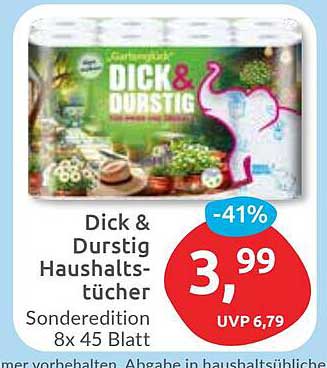 Dick & Durstig Haushalts­tücher Sonderedition 8x 45 Blatt