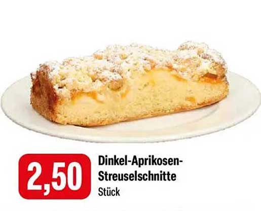 Dinkel-Aprikosen-Streuselschnitte