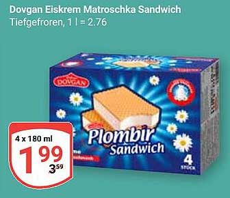 Dovgan Eiskrem Matroschka Sandwich