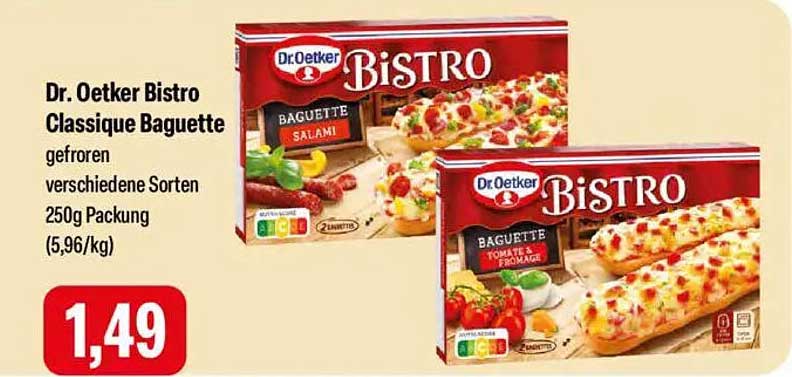 Dr. Oetker Bistro Classique Baguette - gefroren, verschiedene Sorten, 250g Packung