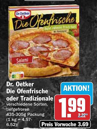 Dr. Oetker Die Ofenfrische oder Traditionale, verschiedene Sorten, tiefgefroren